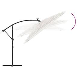 Berkfield Home Garden Parasol with Steel Pole White 246x246x230 cm - Size: 246 x 246 x 230 cm - thumbnail 7