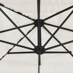 Berkfield Home Garden Parasol with Steel Pole White 246x246x230 cm - Size: 246 x 246 x 230 cm - thumbnail 9