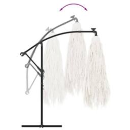 Berkfield Home Garden Parasol with Steel Pole White 246x246x230 cm - Size: 246 x 246 x 230 cm - thumbnail 6