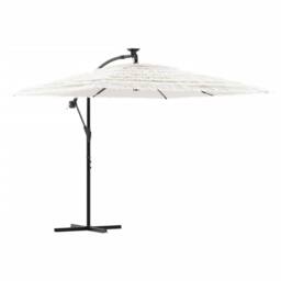 Berkfield Home Garden Parasol with Steel Pole White 246x246x230 cm - Size: 246 x 246 x 230 cm - thumbnail 1