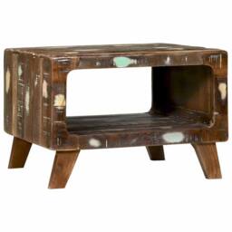 Berkfield Home Coffee Table 50x50x35 cm Solid Wood Reclaimed in Brown - Size: 50 x 50 x 35 cm - thumbnail 2