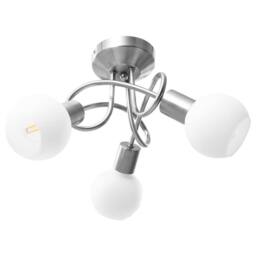 Berkfield Home Ceiling Lamp with Ceramic Shades for 3 E14 Bulbs White Bowl - thumbnail 1