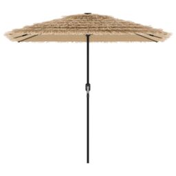 Berkfield Home Garden Parasol with LEDs & Steel Pole Brown 248x248x248 cm - Size: 248 x 248 x 248 cm - thumbnail 4