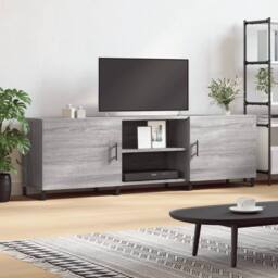 Berkfield Home TV Cabinet Grey Sonoma 150x30x50 cm Engineered Wood - Size: 150 x 30 x 50 cm - thumbnail 2