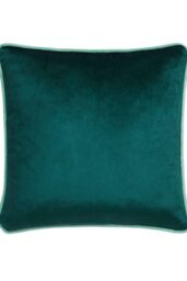 Laurence Llewelyn-Bowen 'Suburban Jungle' Soft Touch Velvet Filled Cushion in Teal - Size: 43 cm x 43 cm - thumbnail 4
