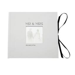Amore by Juliana Wedding Gift Textured Photo Album Mr & Mrs in White - thumbnail 1