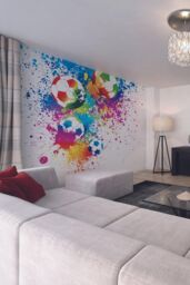 Origin Murals Football Splash Wall Mural - Size: W350 cm x H280 cm - thumbnail 1