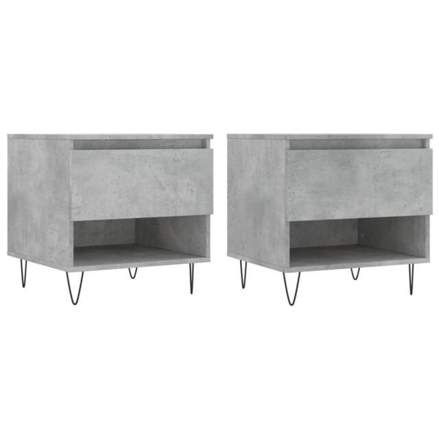 Berkfield Home Coffee Tables 2 pcs Concrete Grey 50x46x50 cm Engineered Wood - Size: 50 x 46 x 50 cm - image 1