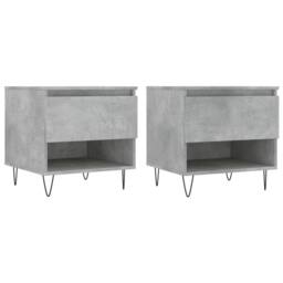 Berkfield Home Coffee Tables 2 pcs Concrete Grey 50x46x50 cm Engineered Wood - Size: 50 x 46 x 50 cm - thumbnail 1