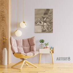 "Artery8 The Sleep of Reason Produces Monsters Goya Canvas Wall Art Print in Grey - Size: W12"" x H16""" - thumbnail 3