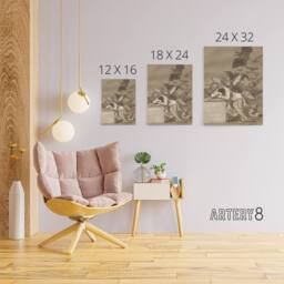 "Artery8 The Sleep of Reason Produces Monsters Goya Canvas Wall Art Print in Grey - Size: W12"" x H16""" - thumbnail 4