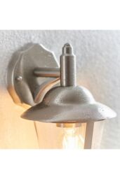 Netlighting Klien 1 Light Outdoor Wall Lantern Polished Stainless Steel Clear Polycarbonate IP44 E27 in Grey - thumbnail 4