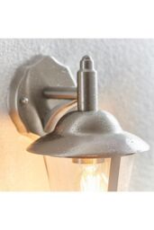 Netlighting Klien 1 Light Outdoor Wall Lantern Polished Stainless Steel Clear Polycarbonate IP44 E27 in Grey - thumbnail 3