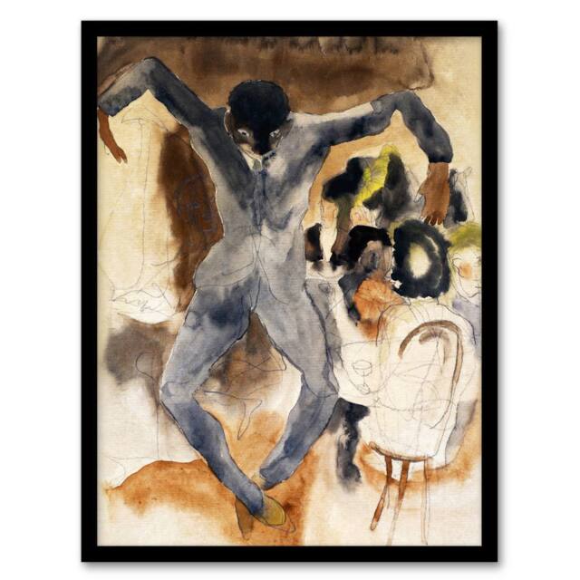Artery8 Dancing At Marshalls Hotel Charles Demuth Framed Wall Art Print in Brown - Size: A4 - image 1
