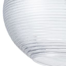 Happy Homewares Contemporary Clear Ribbed Spiral Glass Easy Fit Drum Shaped Pendant Light Shade - thumbnail 8