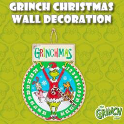 VFM e-Store Grinch Christmas Wall Decoration Festive Gift 30cm x 24.5cm Green X 1 - Size: 30 cm x 24.5 cm - thumbnail 3