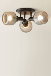 ValueLights Calpe 3 Way Glass Shade Adjustable Spotlight Ceiling Light with Bulbs in Black - thumbnail 3