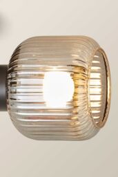 ValueLights Calpe 3 Way Glass Shade Adjustable Spotlight Ceiling Light with Bulbs in Black - thumbnail 4