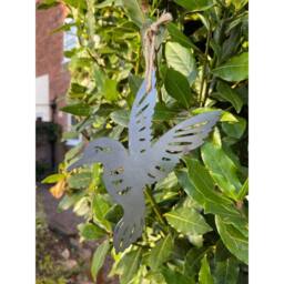 Poppyforge Hanging Hummingbird Garden Art (Pack of 3) - W22 x H15 cm in Silver - thumbnail 2