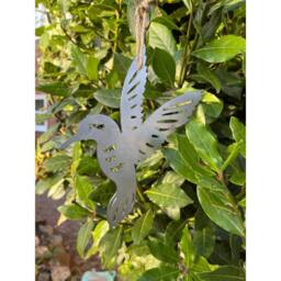 Poppyforge Hanging Hummingbird Garden Art (Pack of 3) - W22 x H15 cm in Silver