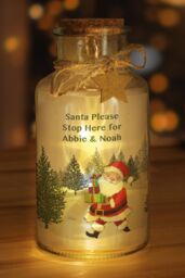 Personalised Memento Company Personalised Santa LED Glass Jar in Clear - thumbnail 4