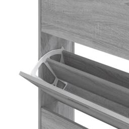 Berkfield Home Shoe Cabinet Grey Sonoma 63x24x147 cm Engineered Wood - Size: 63 x 24 x 147 cm - thumbnail 6