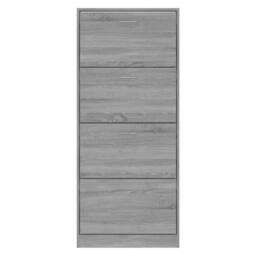 Berkfield Home Shoe Cabinet Grey Sonoma 63x24x147 cm Engineered Wood - Size: 63 x 24 x 147 cm - thumbnail 4