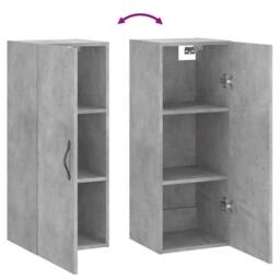 Berkfield Home Wall Mounted Cabinet Concrete Grey 34.5x34x90 cm Engineered Wood - thumbnail 9