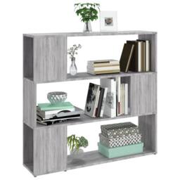 Berkfield Home Book Cabinet/Room Divider Grey Sonoma 100x24x94 cm - Size: 100 x 24 x 94 cm - thumbnail 4