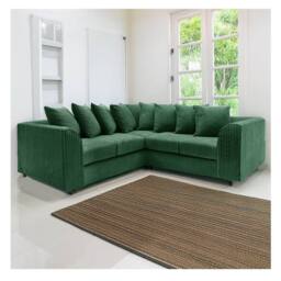 Furniture 786 Hannah Jumbo Cord Scatter Back 2c2 Corner Sofa in Green