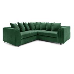 Furniture 786 Hannah Jumbo Cord Scatter Back 2c2 Corner Sofa in Green - thumbnail 2