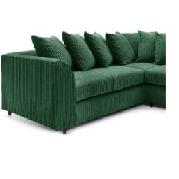 Furniture 786 Hannah Jumbo Cord Scatter Back 2c2 Corner Sofa in Green - thumbnail 3
