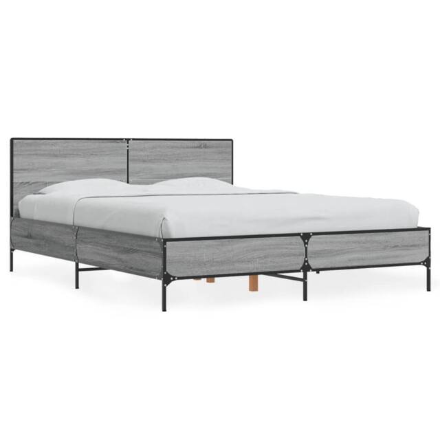 Berkfield Home Bed Frame without Mattress Grey Sonoma 140x200 cm - image 1