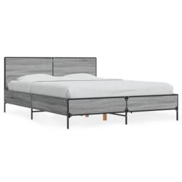 Berkfield Home Bed Frame without Mattress Grey Sonoma 140x200 cm - thumbnail 1