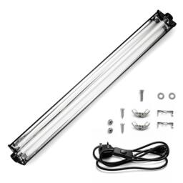 Kelvenix T5 UVB 24W Reptile Light Fixture Kit, 10.0 UVB Lighting Bulb & Hood in Black - thumbnail 1