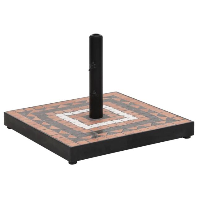 Berkfield Home Parasol Base Terracotta & White Square 12 kg in Brown - image 1
