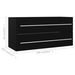 Berkfield Home Sink Cabinet Black 100x38.5x48 cm Engineered Wood - thumbnail 7