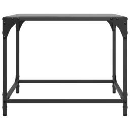 Berkfield Home Coffee Tables with Black Glass Top 2 pcs 50x50x40 cm Steel - Size: 50 x 50 x 40 cm - thumbnail 5