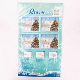Shatchi 3D Christmas Window Stickers Snowy White & Silver - 4 Assorted Sheets Window Decorations Sticker Christmas Scene, PVC - thumbnail 6