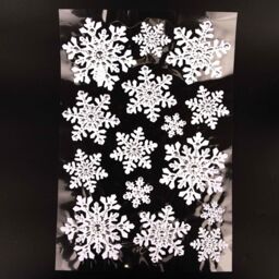 Shatchi 3D Christmas Window Stickers Snowy White & Silver - 4 Assorted Sheets Window Decorations Sticker Christmas Scene, PVC - thumbnail 4