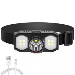 EONLION Super Bright Waterproof Headlamp USB Rechargeable LED in Black - thumbnail 1