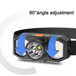 EONLION Super Bright Waterproof Headlamp USB Rechargeable LED in Black - thumbnail 3