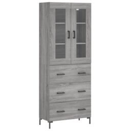 Berkfield Home Highboard Grey Sonoma 69.5x34x180 cm Engineered Wood - thumbnail 2