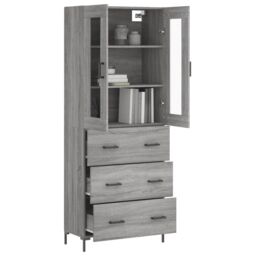 Berkfield Home Highboard Grey Sonoma 69.5x34x180 cm Engineered Wood - thumbnail 3