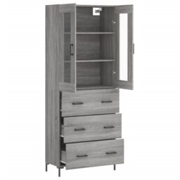 Berkfield Home Highboard Grey Sonoma 69.5x34x180 cm Engineered Wood - thumbnail 4