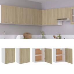 Berkfield Home Hanging Cabinets 2 pcs Sonoma Oak 50x31x60 cm Engineered Wood in Light Brown - Size: 50 x 31 x 60 cm - thumbnail 1