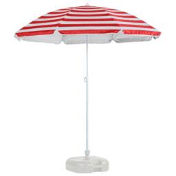 Harbour Housewares Metal Beach Parasol with White Base 1.8m in Red - thumbnail 1
