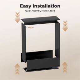 Nordara Slim Narrow Side End Table Sofa Accent Table in Black - Size: 100 cm x 80 cm - thumbnail 3