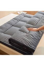 Living and Home 10cm Comfortable Quilted Mattress Topper in Dark Grey - Size: Single - thumbnail 7