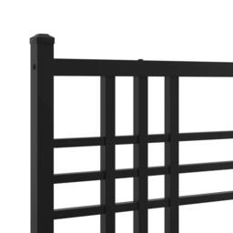 Berkfield Home Metal Bed Frame without Mattress with Headboard Black 90x190cm - Size: 90x190 cm - thumbnail 7